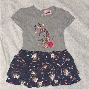 Aerie Gray and Navy Unicorn Dress